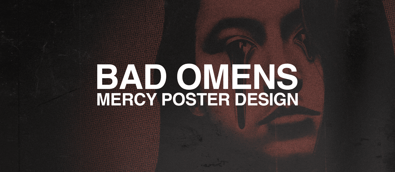 Header for poster design showing title and face in the background